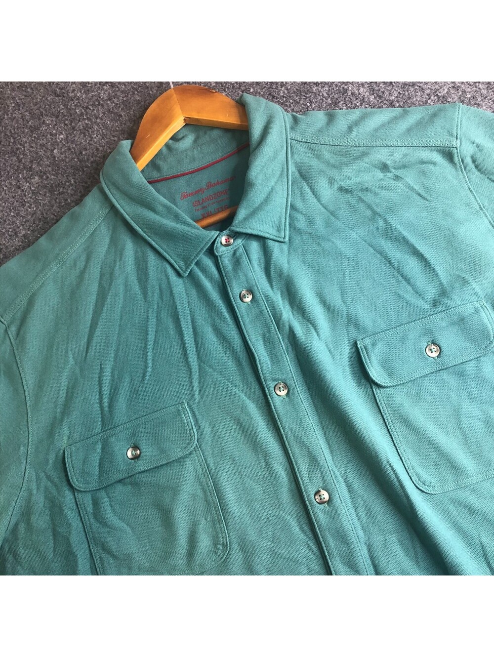 Tommy Bahama Polo Shirt Mens 2XL Green IslandZone Supima Marlin Logo Casual